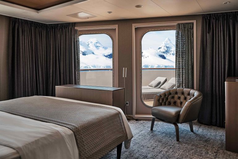 Room with a view aboard Silver Endeavour by Silversea, Antarctica