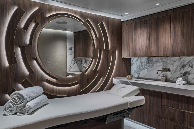A treatment room at the Otium Spa aboard Silver Endeavour by Silversea, Antarctica