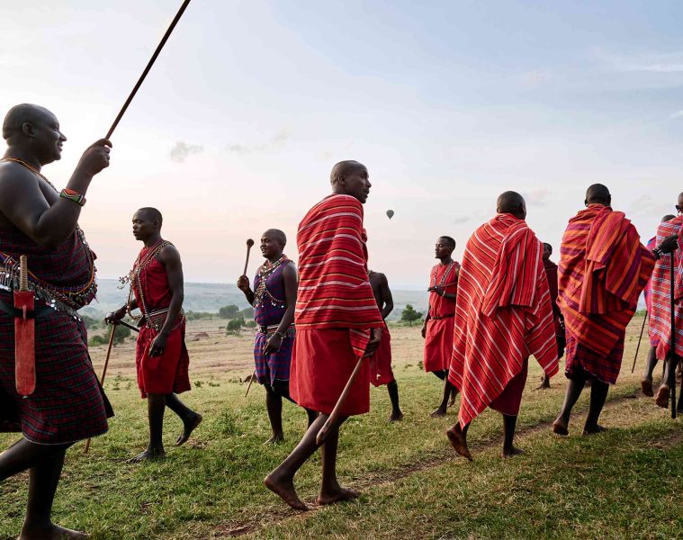 Local tribesmen in the Masai Mara, Kenya