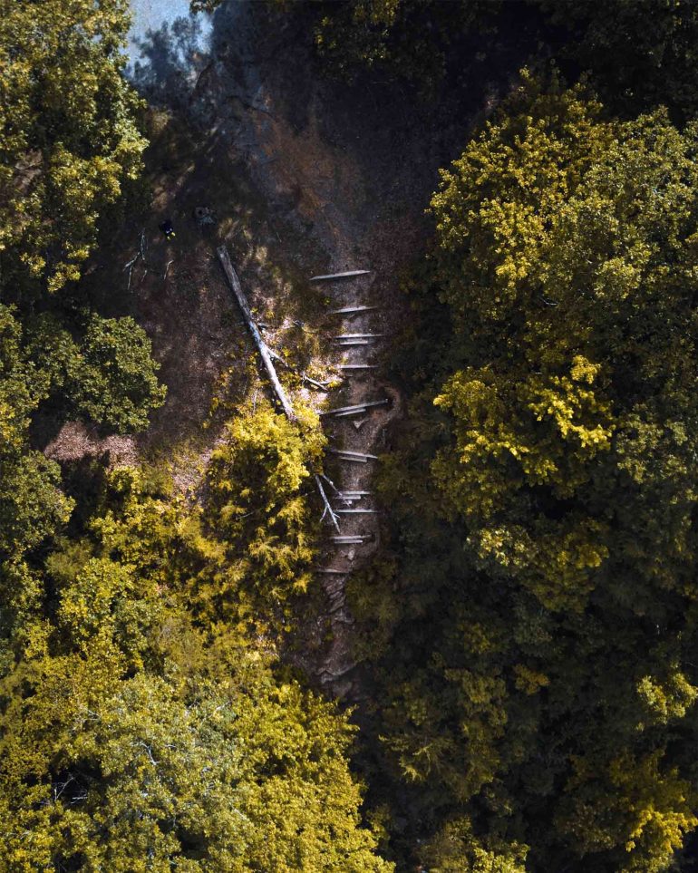 Aerial view of the Tennessee Forest on the Trail of tears, Tennessee, USA
