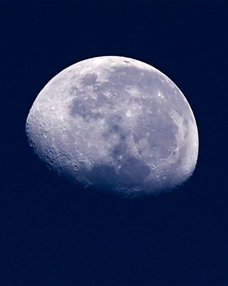 The moon as seen from the Shambala Private Game Reserve, South Africa