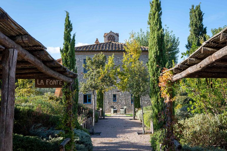 Exterior of the Borgo Pignano, Tuscany, Italy