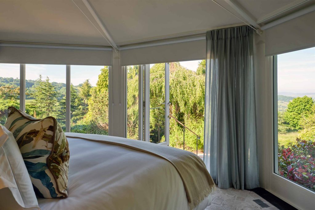 Bedroom with views over the countryside outside Broadway, United Kingdom