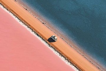 Aerial shot of Lake MacDonnell, Eyre Peninsula, South Australia