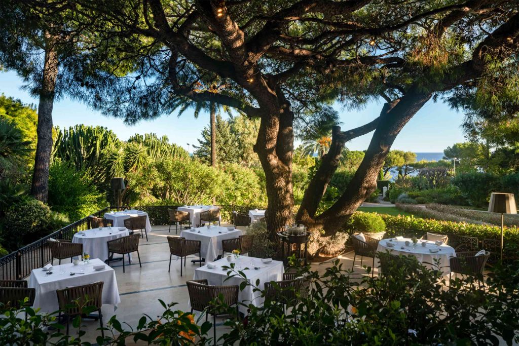 Outdoor dining at the Grand-Hôtel du Cap-Ferrat, A Four Seasons Hotel, Cap Ferrat, France