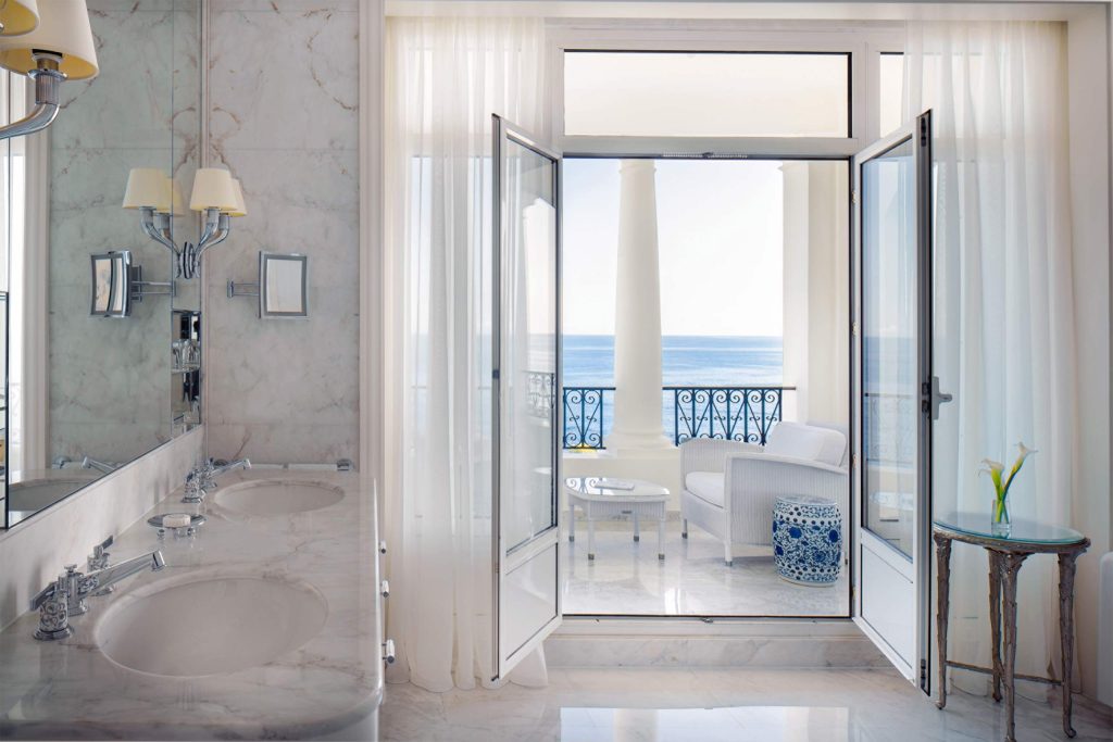 A bathroom at the Grand-Hôtel du Cap-Ferrat, A Four Seasons Hotel, Cap Ferrat, France