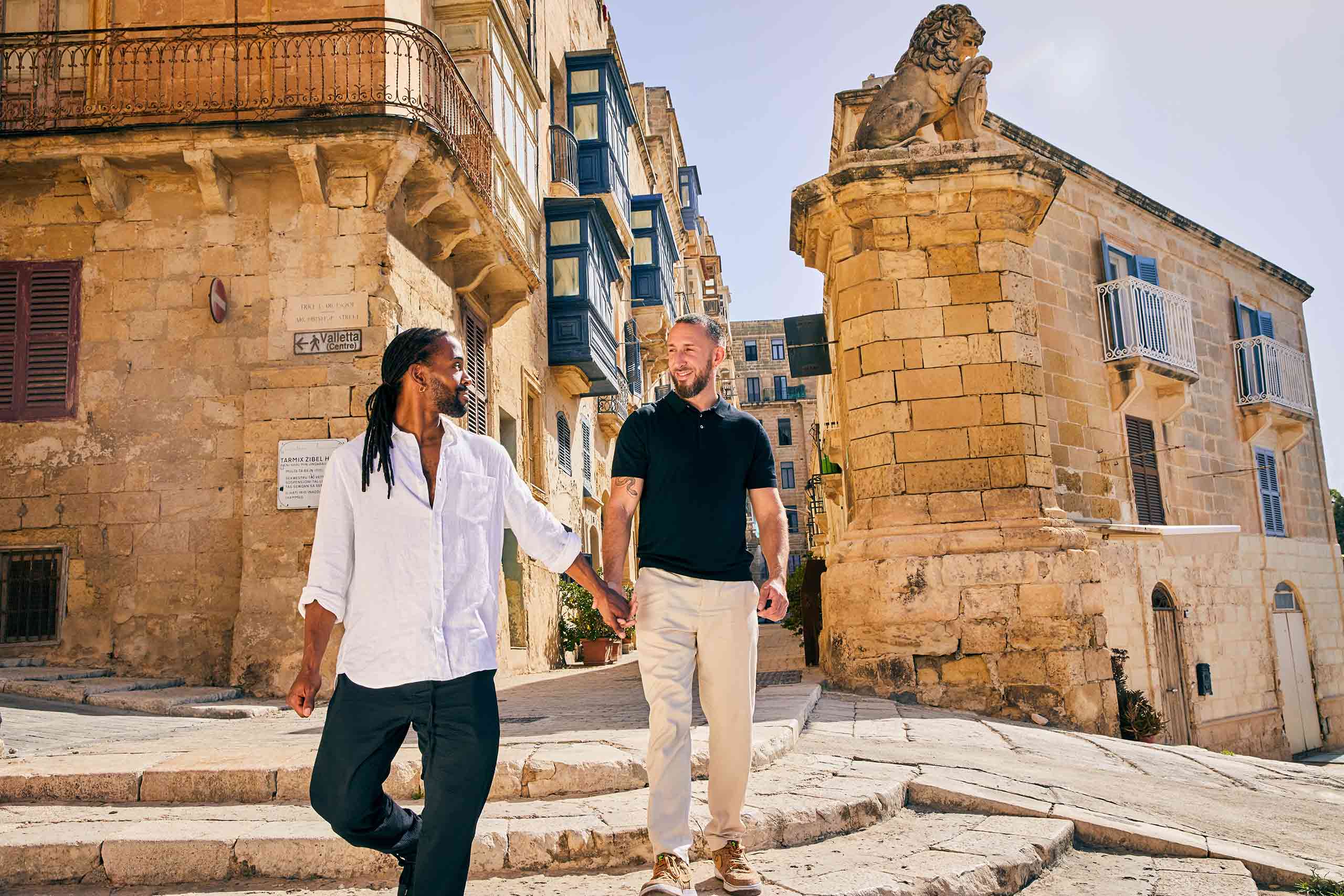 Gay couple in Birgu, Malta