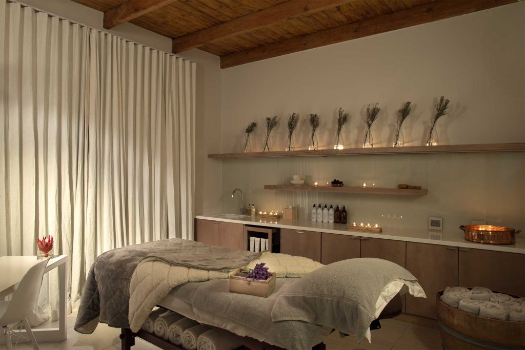 Treatment room inside the spa at Mont Rochelle, Franschhoek, South Africa
