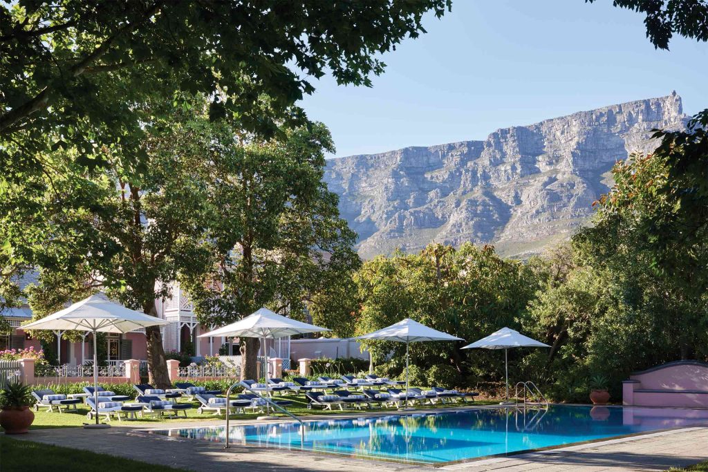 The adults-only pool at the Mount Nelson, A Belmond Hotel, Cape Town, South Africa