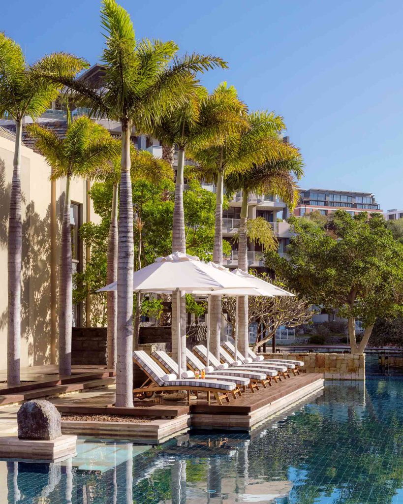 Poolside loungers at One&Only Cape Town, Cape Town, South Africa