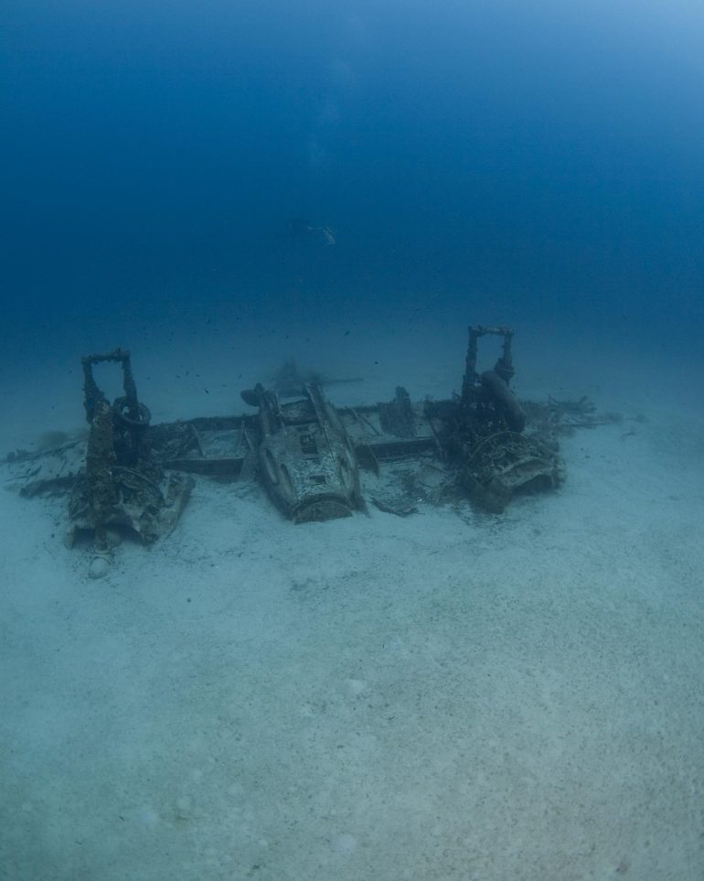 Aircraft ruins at one of Malta's dive sites