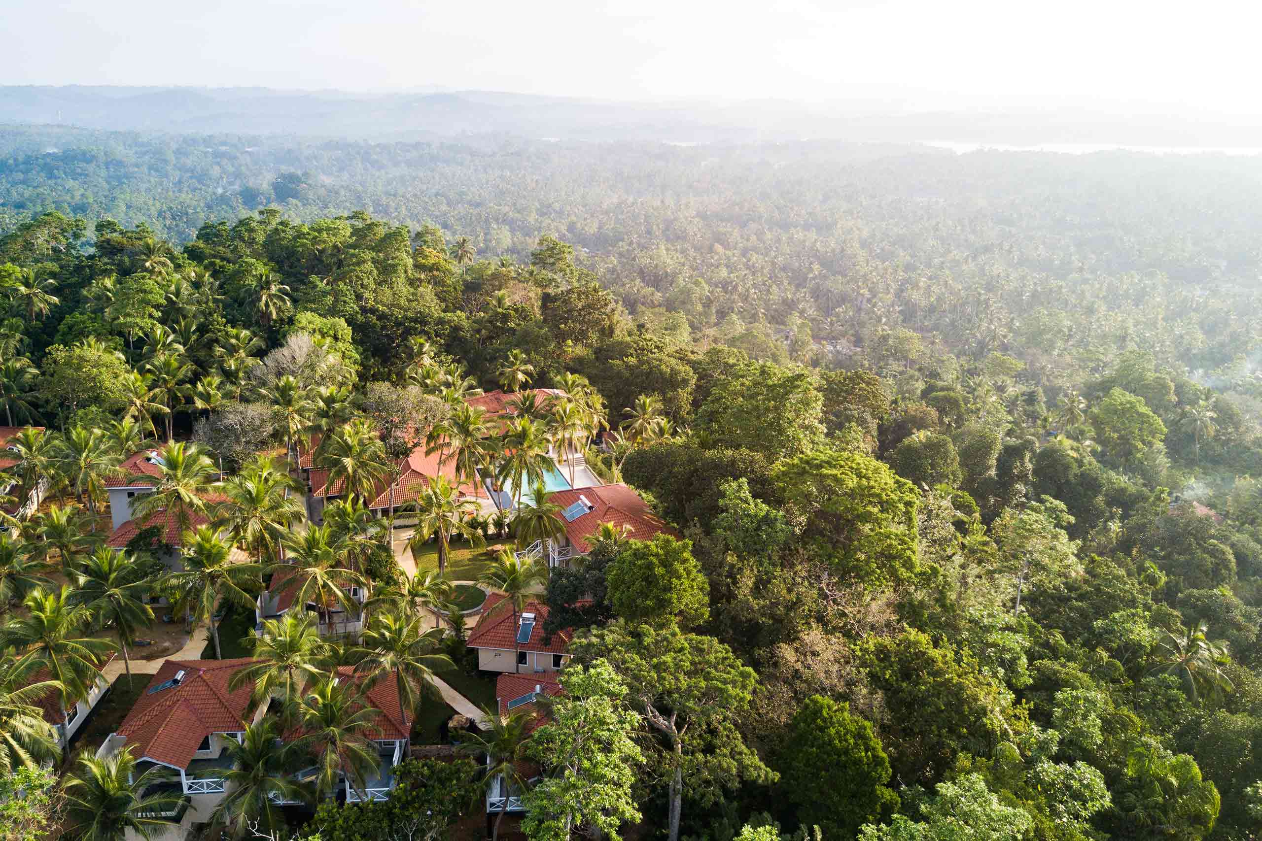 Aerial shot of Tabula Rasa Resort and Spa, Galle, Sri Lanka