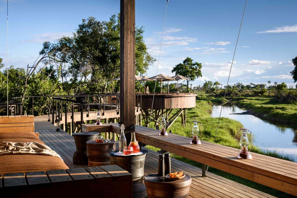 A riverside lunch is served in the Okavango Delta, Botswana