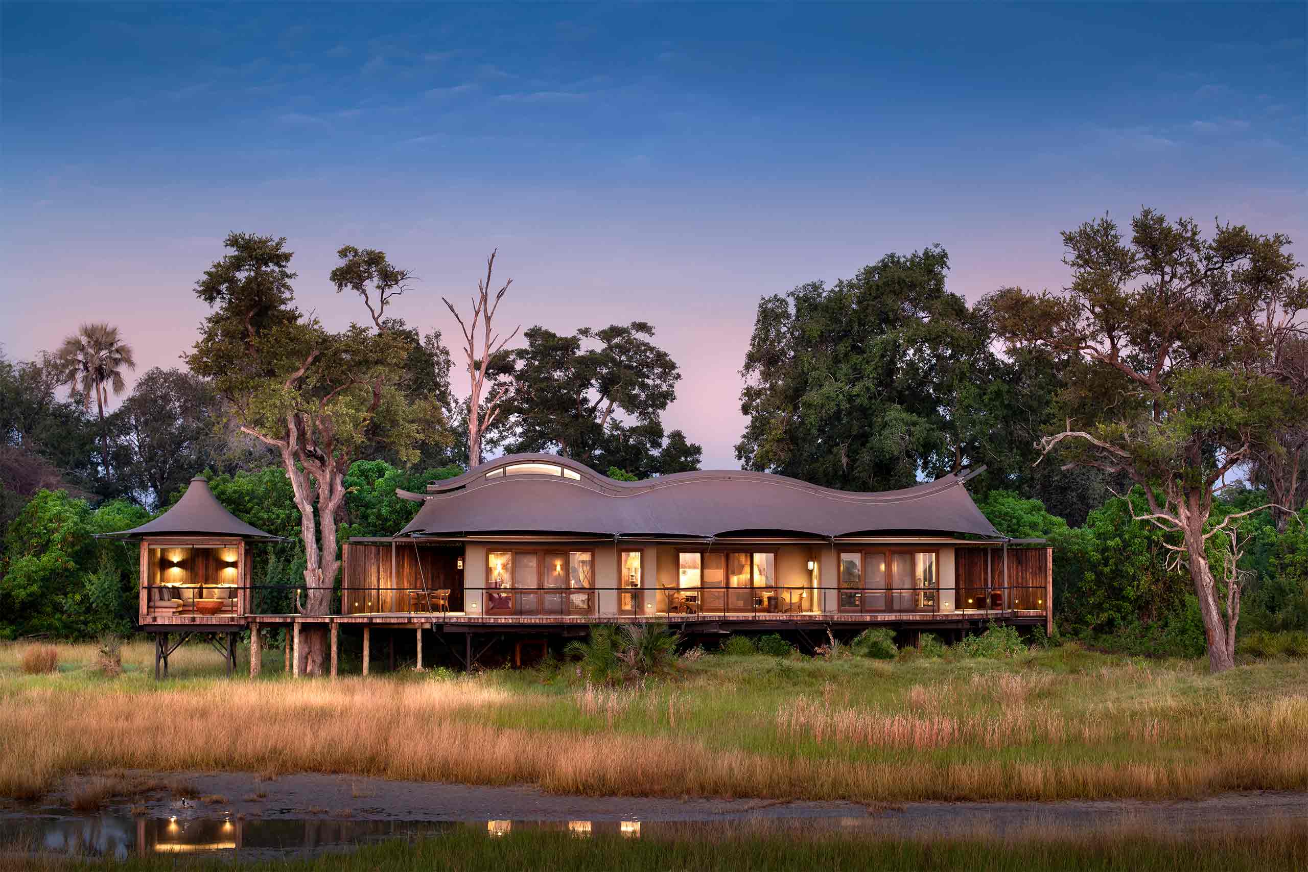 Exterior of the Xigera Safari Lodge, Okavango Delta, Botswana