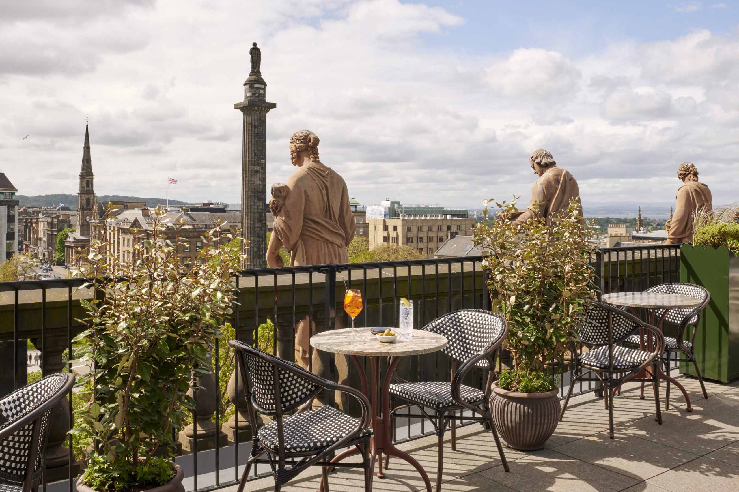 Rooftop bar at the Gleneagles Townhouse, Edinburgh.