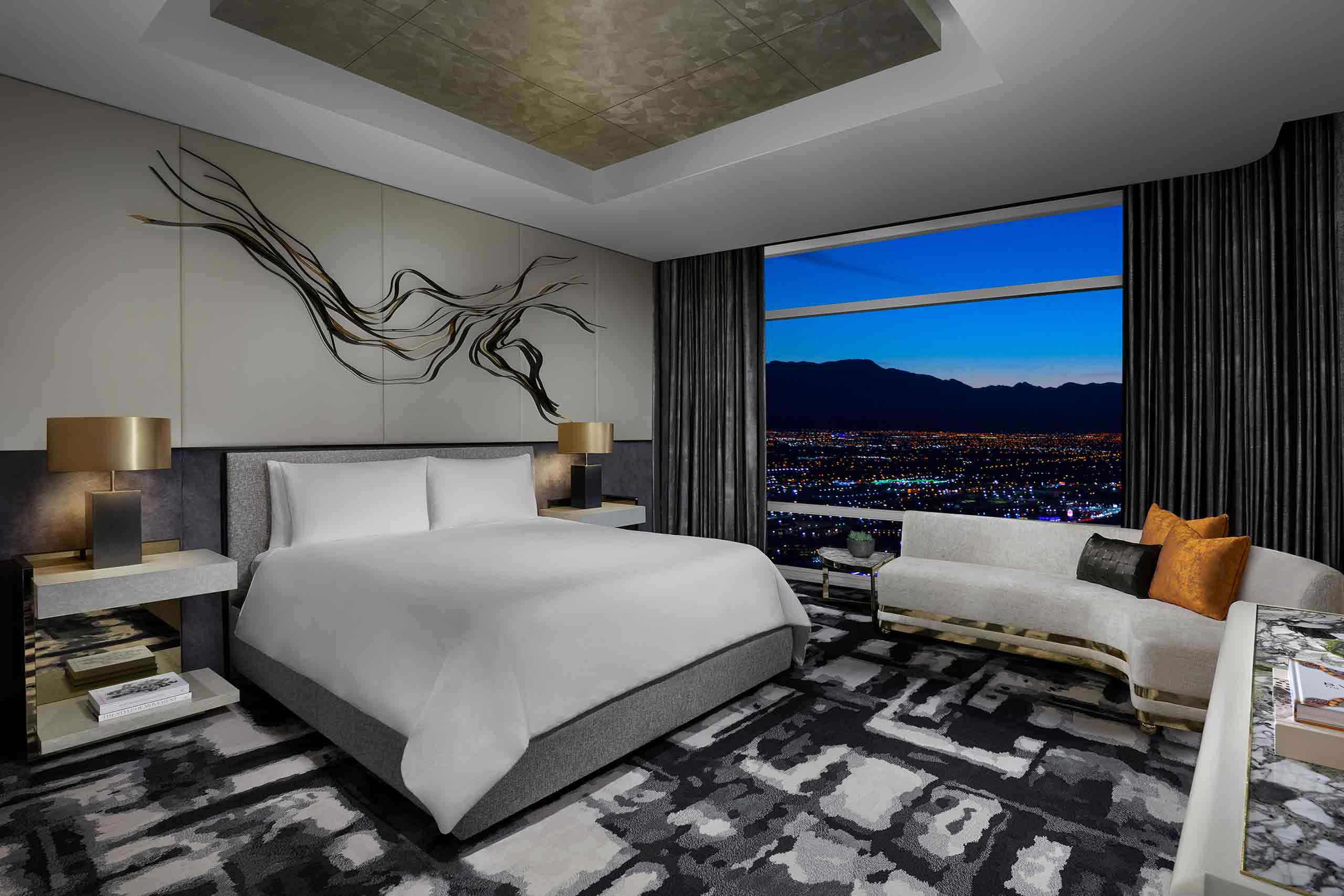 Bedroom at the ARIA Resort & Casino, Las Vegas, Nevada