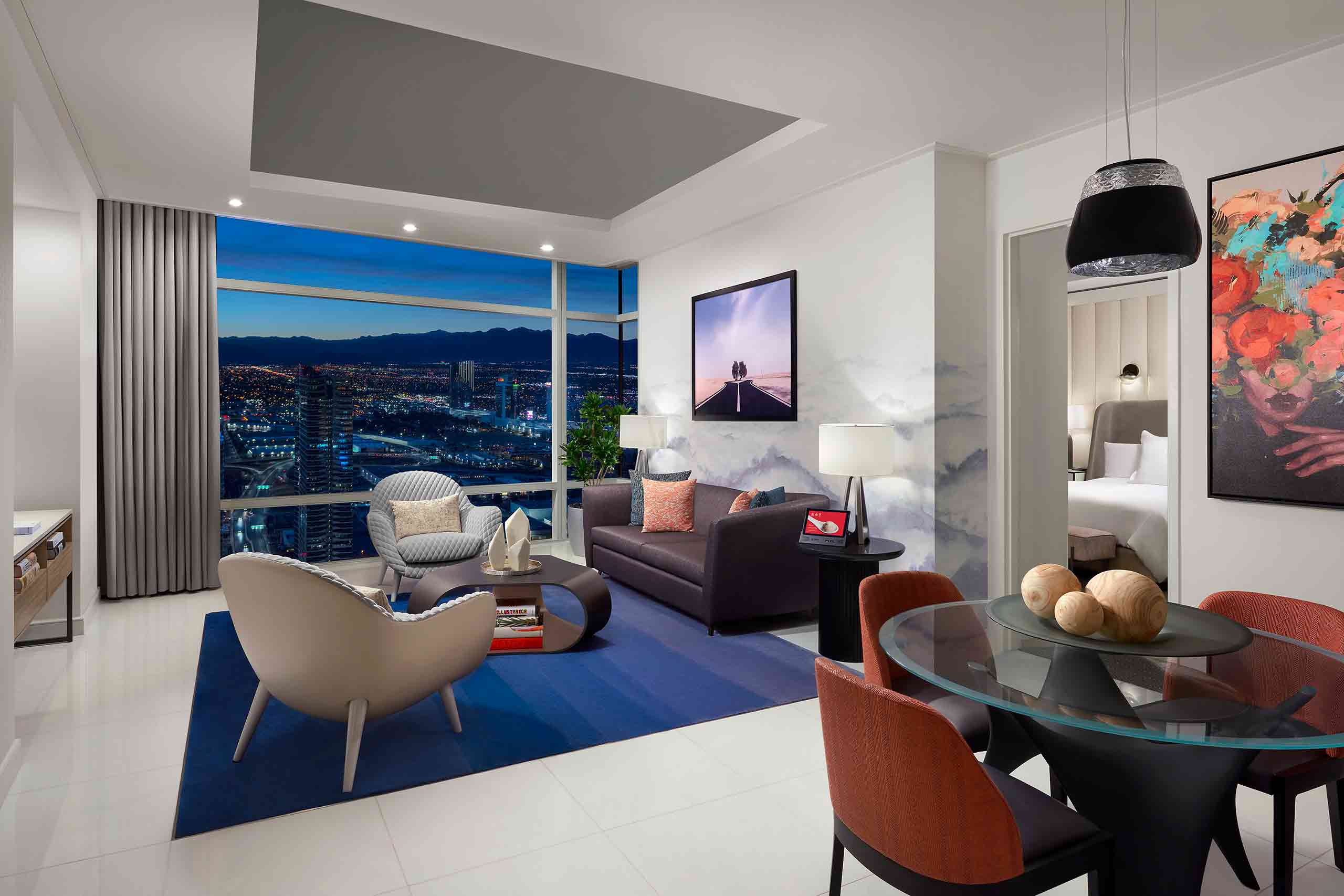 Living area at the ARIA Resort & Casino, Las Vegas, Nevada