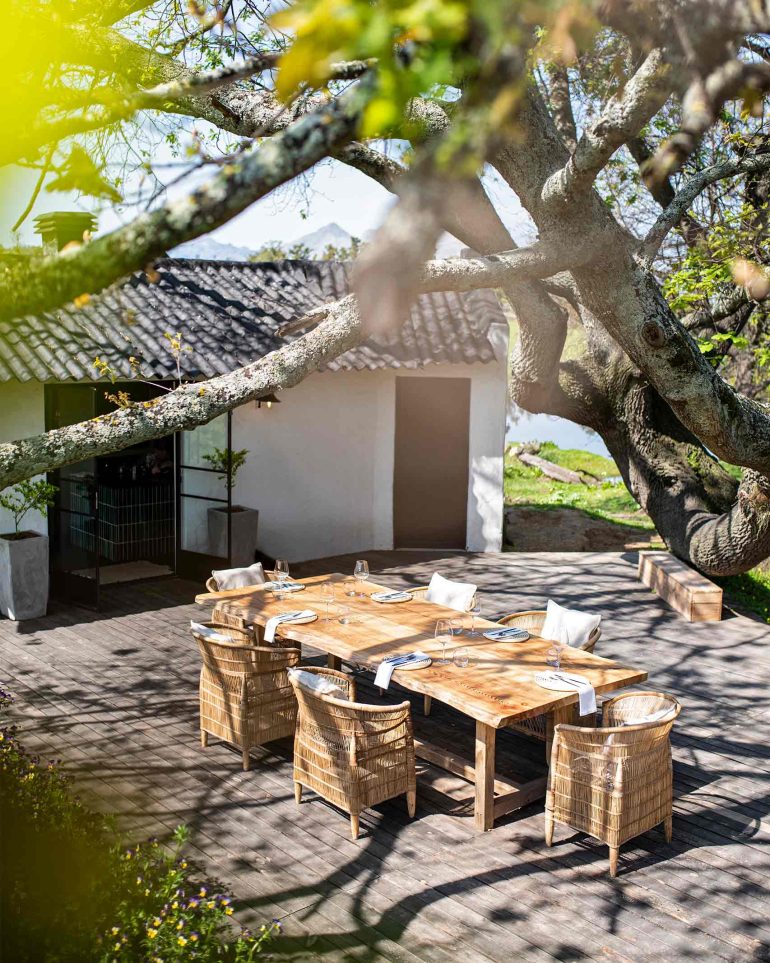Outdoor dining at VUUR Restaurant, Western Cape, South Africa