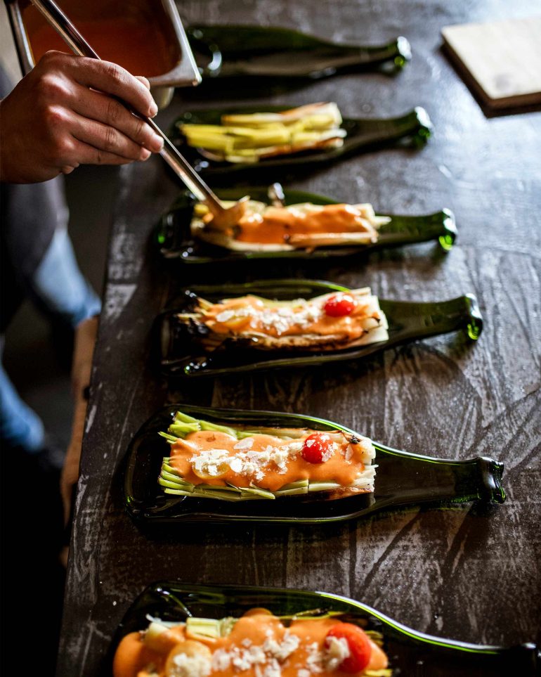 Lunch is prepared at VUUR Restaurant, Western Cape, South Africa