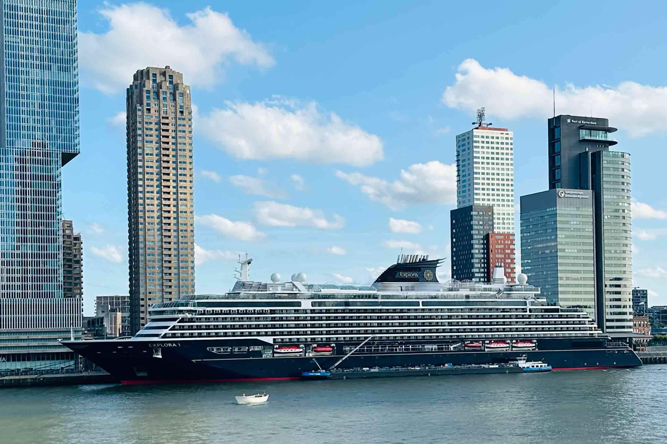 Virtuoso Travel Week: Explora Journeys' EXPLORA I ship docked in Rotterdam