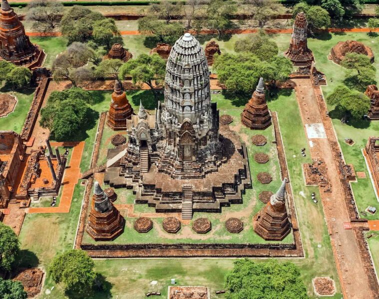 Ancient ruins in Ayutthaya, Thailand.