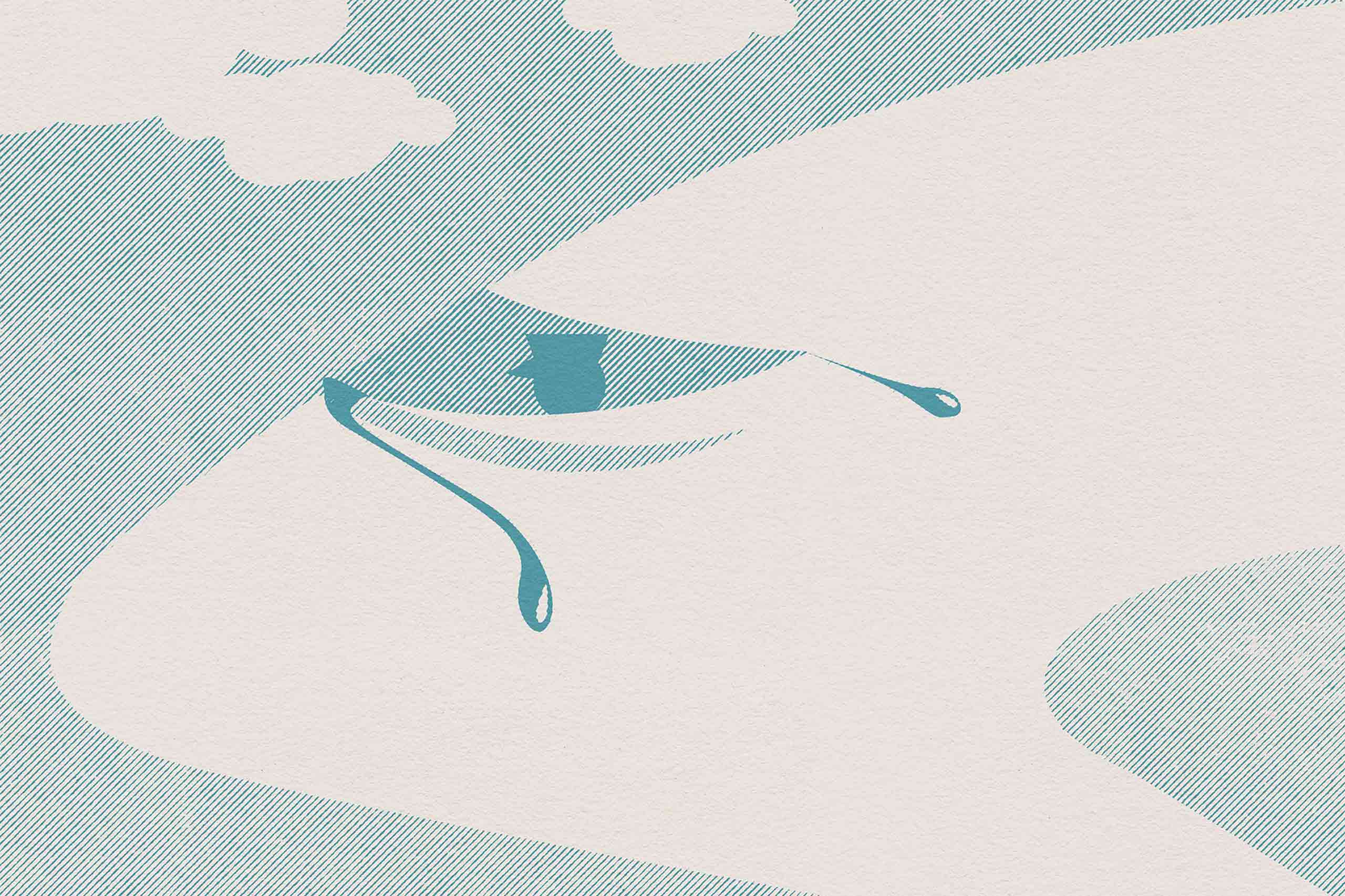 Illustration of a crying plane, In-flight movies
