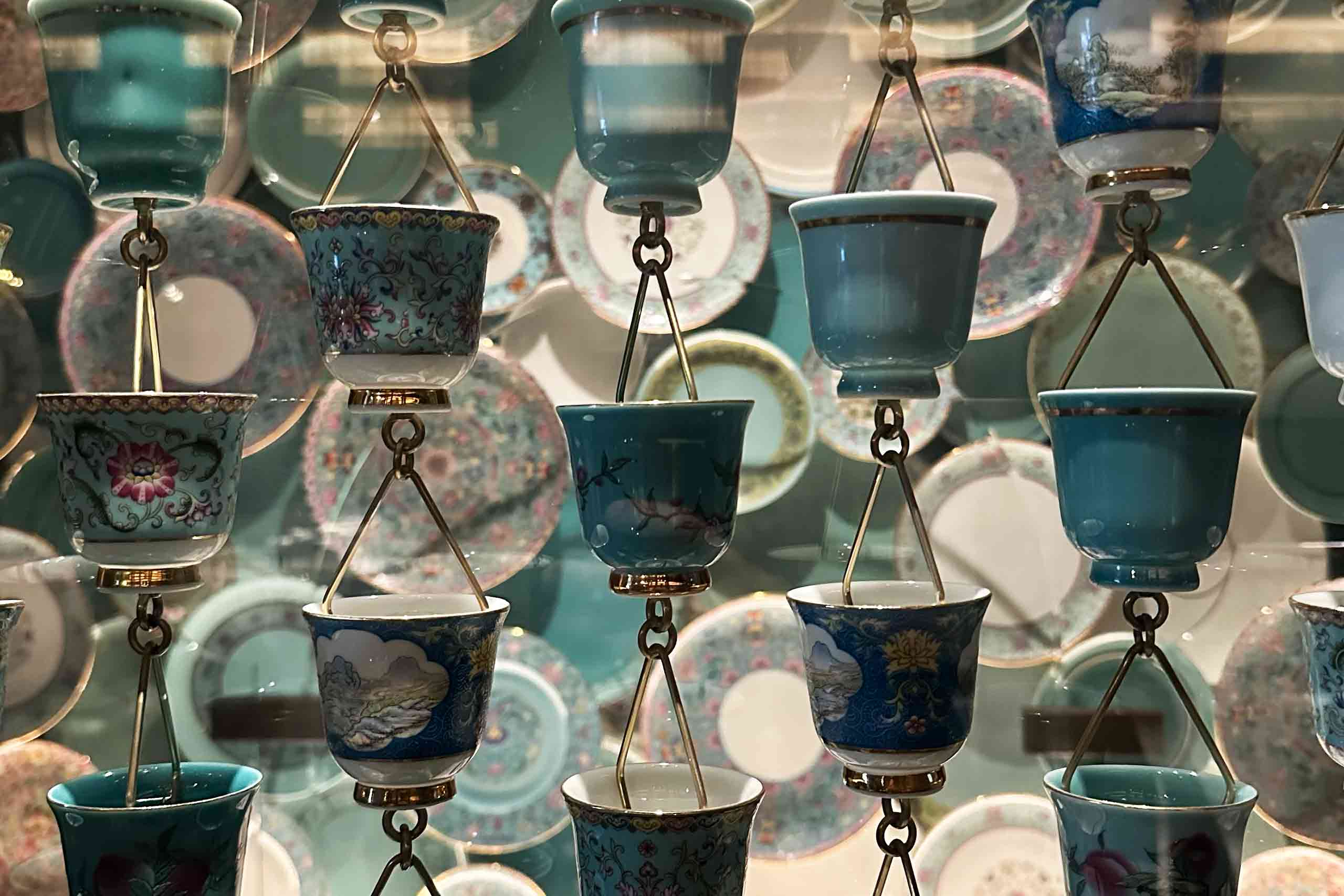 Hanging ornaments.