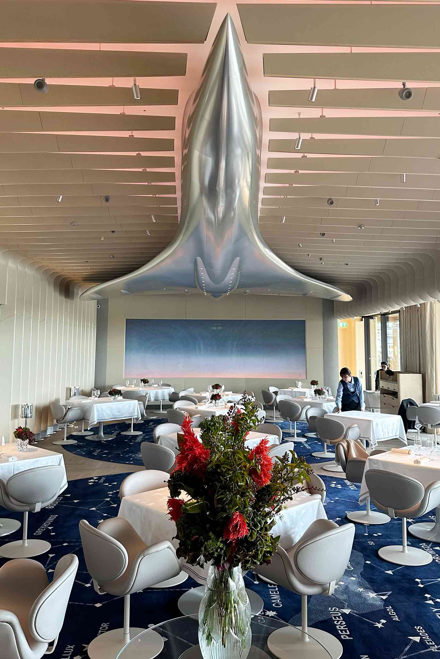 The aviation-themes Brooklands bar and restaurant.