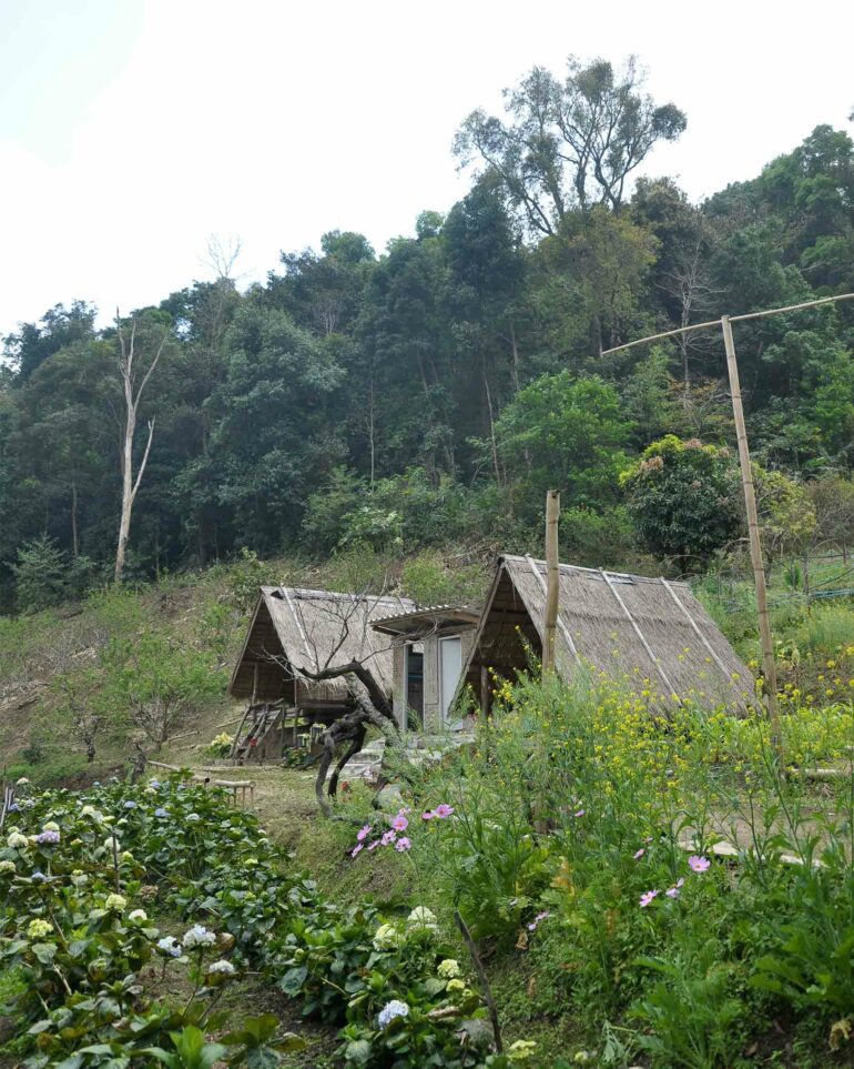 Huts in the eco valley outside Chiang Mai, Thailand
