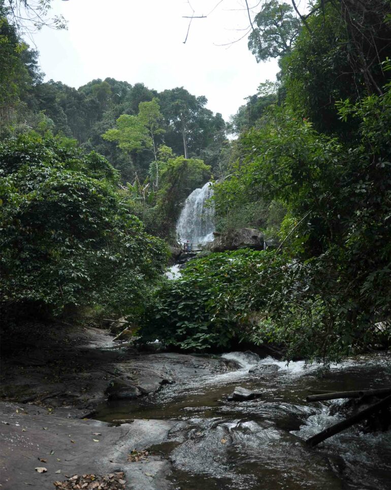 A waterfall in the rainforest outside Chiang Mai, Thailand
