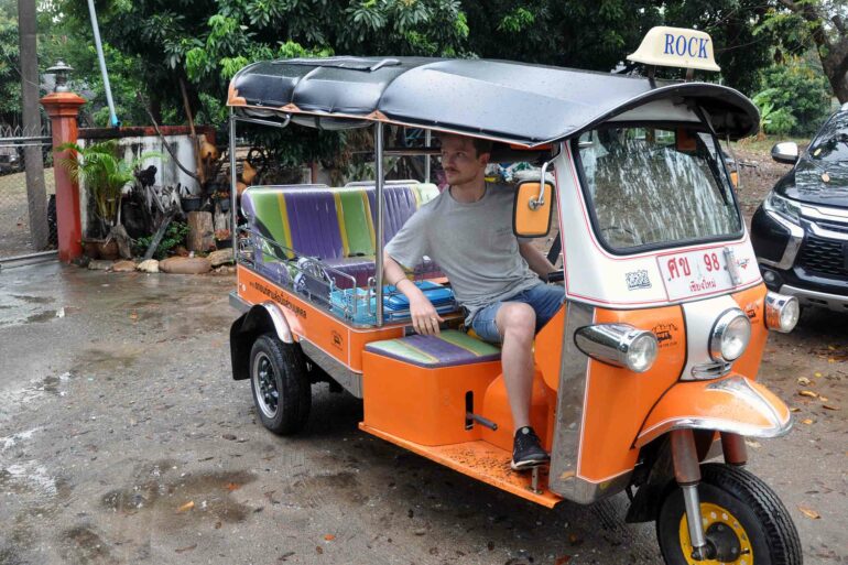 Steffen Michels during a Chiang Mai tuk-tuk lesson in rural Thailand