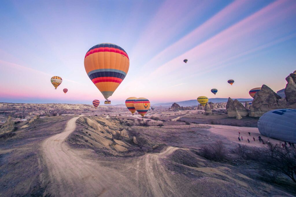 Hot air balloons over Turkey, featured in a travel trends report by cazenove+loyd x Globetrender
