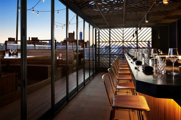 Rooftop dining at the Gansevoort Meatpacking NYC, NYC, USA