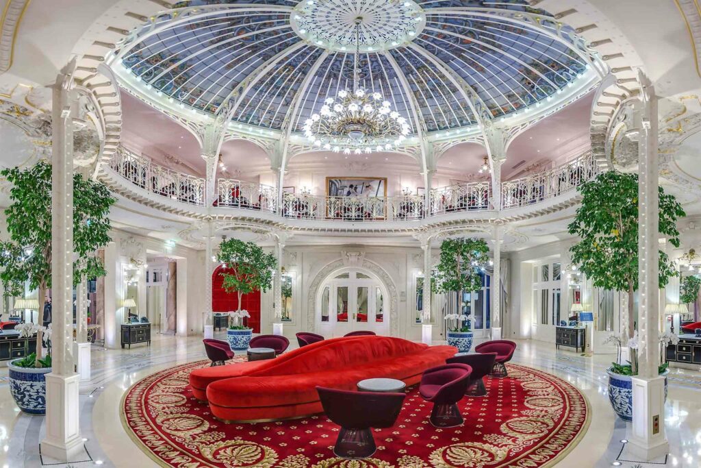 The breakfast room at the Hôtel Hermitage Monte-Carlo, Monaco