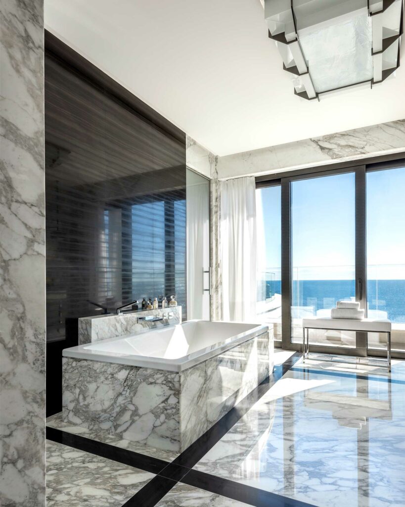 A marble bathtub at the Hôtel de Paris Monte-Carlo, Monaco