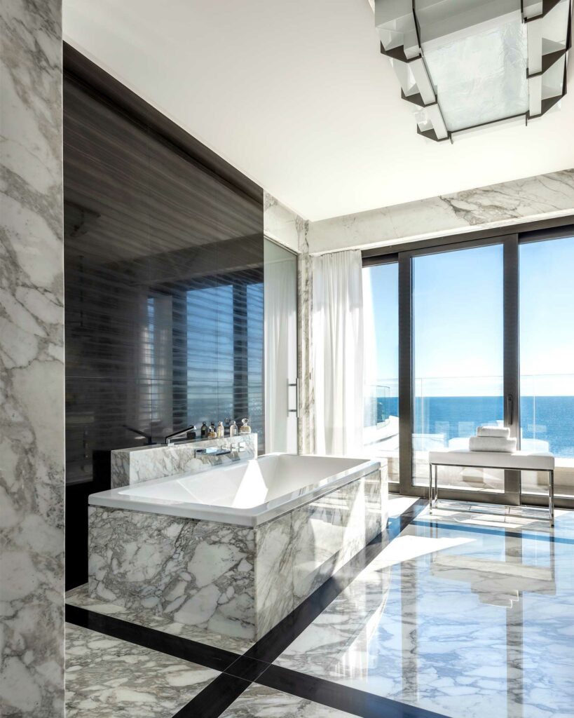 A marble bathtub at the Hôtel de Paris Monte-Carlo, Monaco
