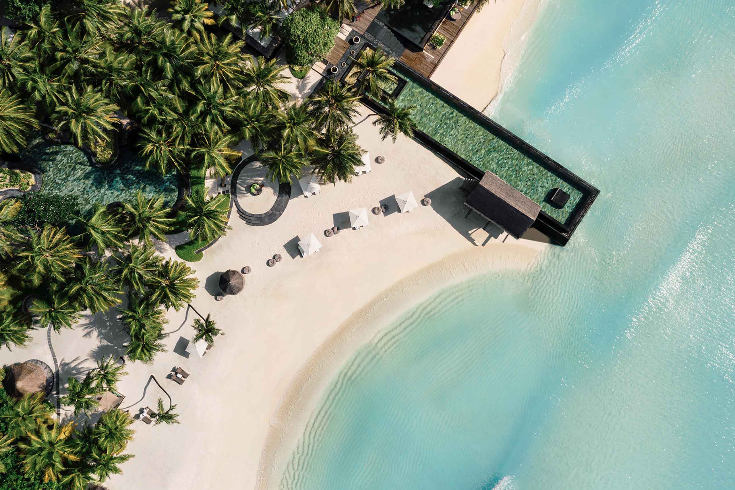 One and Only Reethi Rah aerial shot over pool