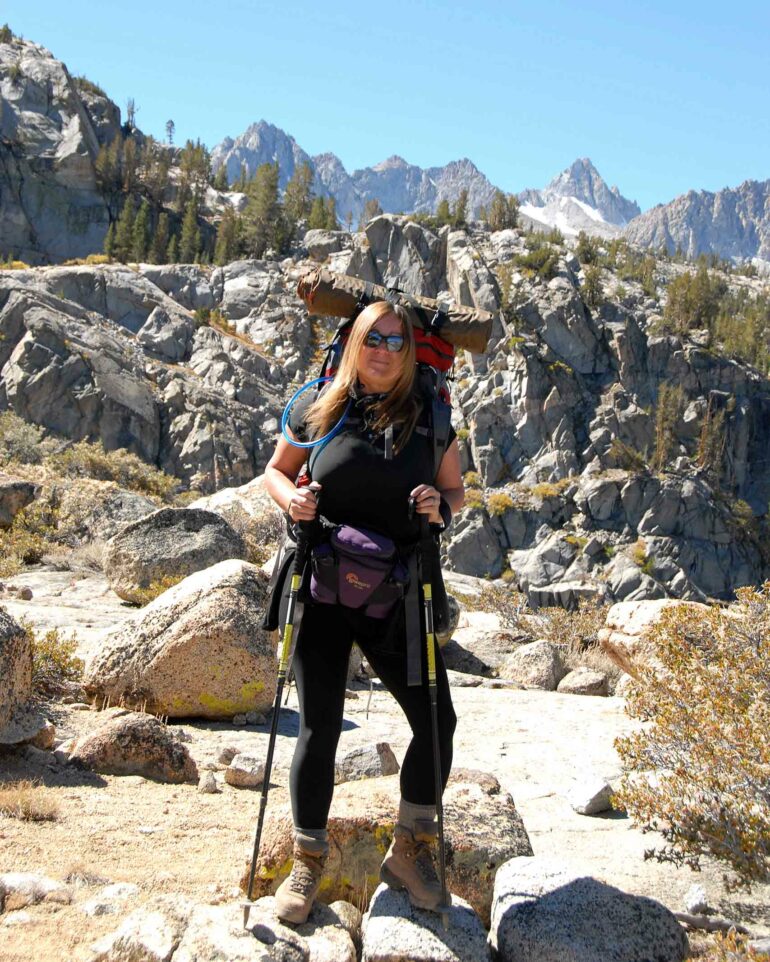 Cristi-Quesada-Costa hiking in Mammoth Lakes, California, USA.