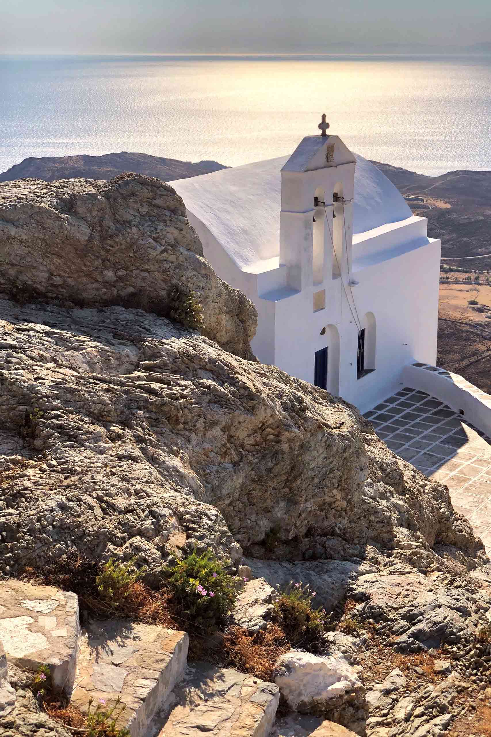 A church on a hill in he Cyclades.