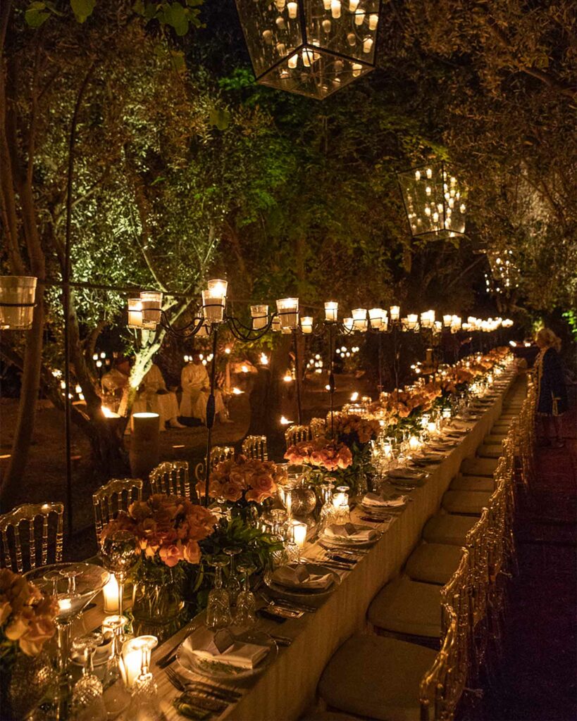 A dining table Jnane Tamsna, where Silk Road Slippers writers' retreat will take place