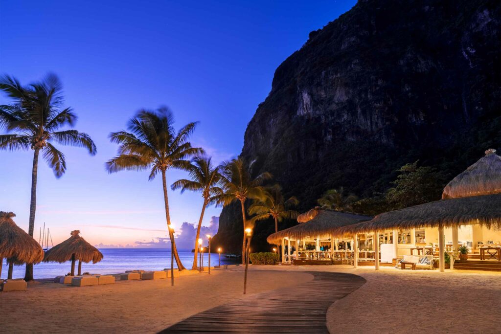 Sunset at Sugar Beach, A Viceroy Resort, Soufrière, Saint Lucia