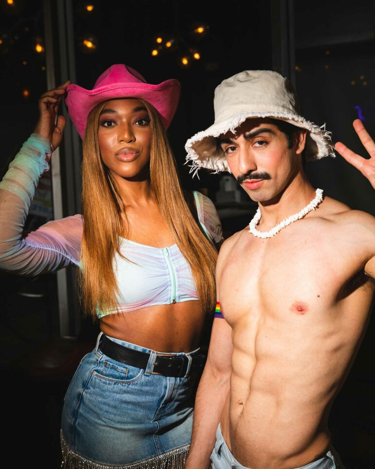 Nova and Manny at Schmitty's, West Hollywood, California, USA