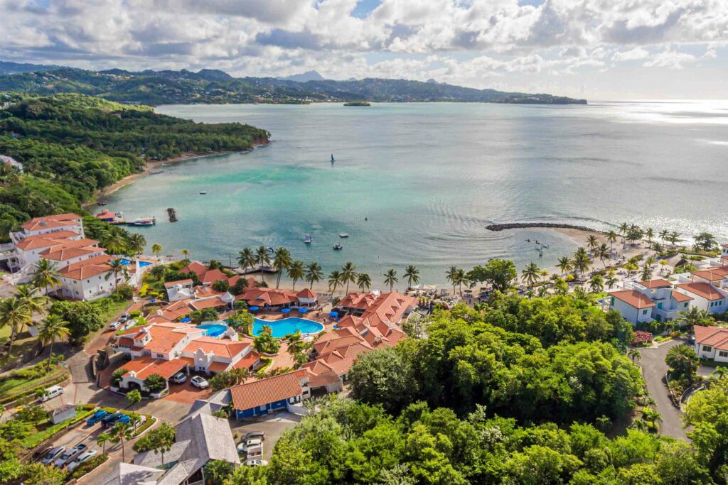 Aerial view of Windjammer Landing Resort and Residences, Gros Islet, Saint Lucia