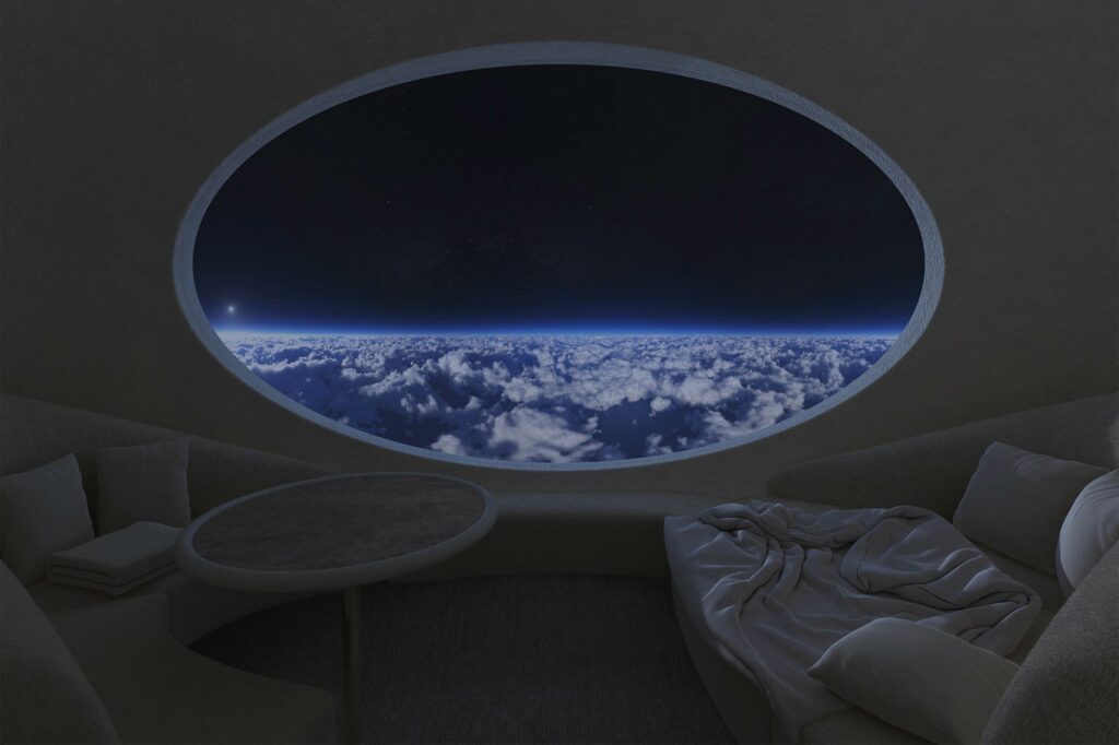 View over the Earth at night