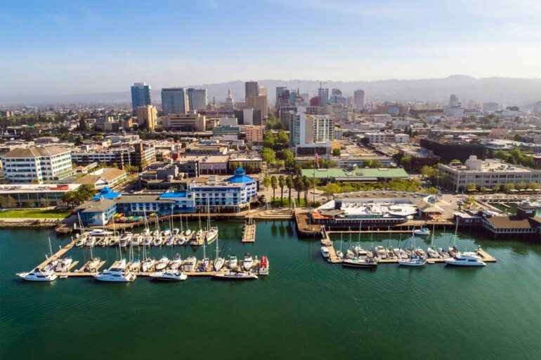 Aerial view of Oakland, California, USA