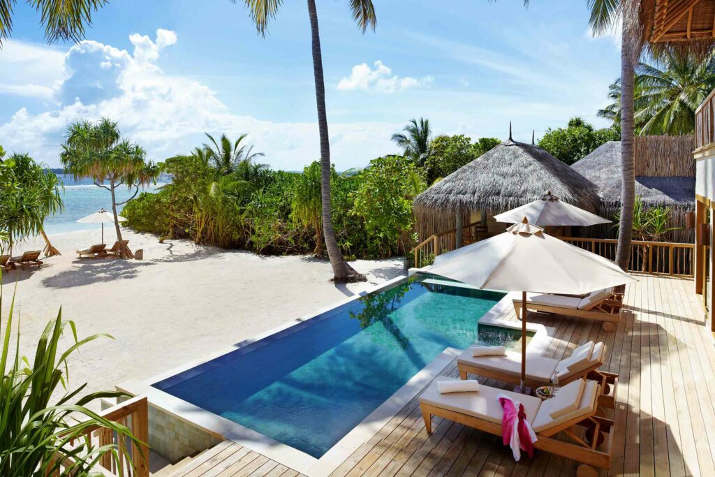 Villa with a private pool at Six Senses Laamu, The Maldives