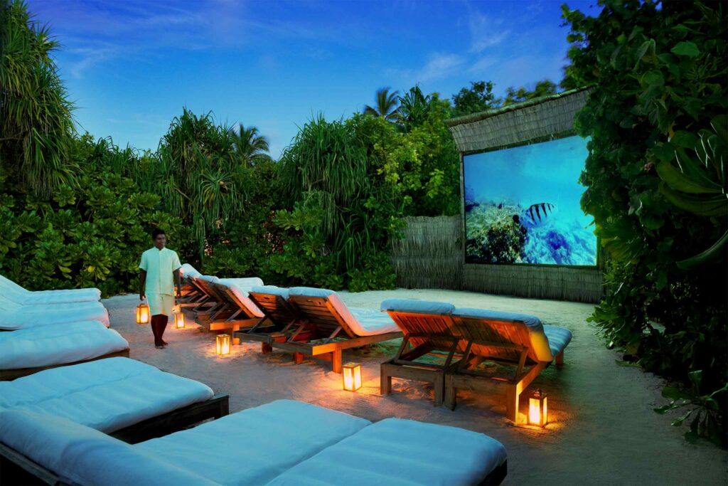 Open-air cinema in the Maldives