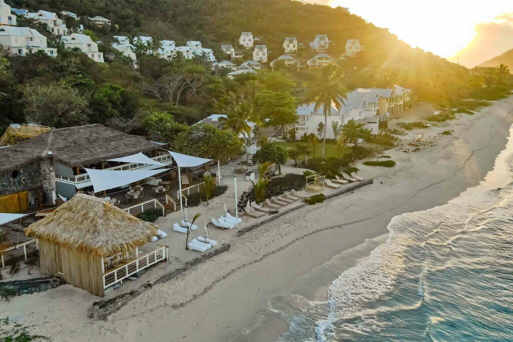 Aerial view of Long Bay Beach Resort, Tortola, British Virgin Islands