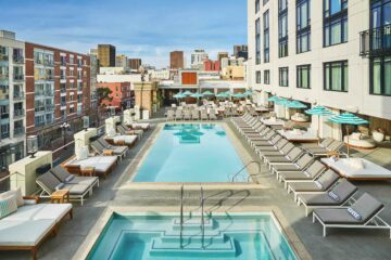 Outdoor rooftop pool at Pendry San Diego, California, USA
