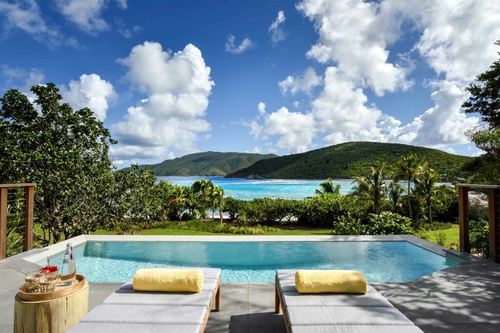 A pool suite at Rosewood Little Dix Bay, Virgin Gorda, British Virgin Islands